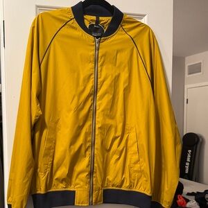 Mustard Bomber Jacket with Black Trim